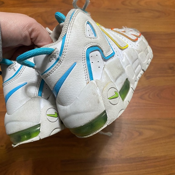 NIKE AIR More Tempo white multi color spell out sneakers lace up colorful retro - Picture 2 of 11